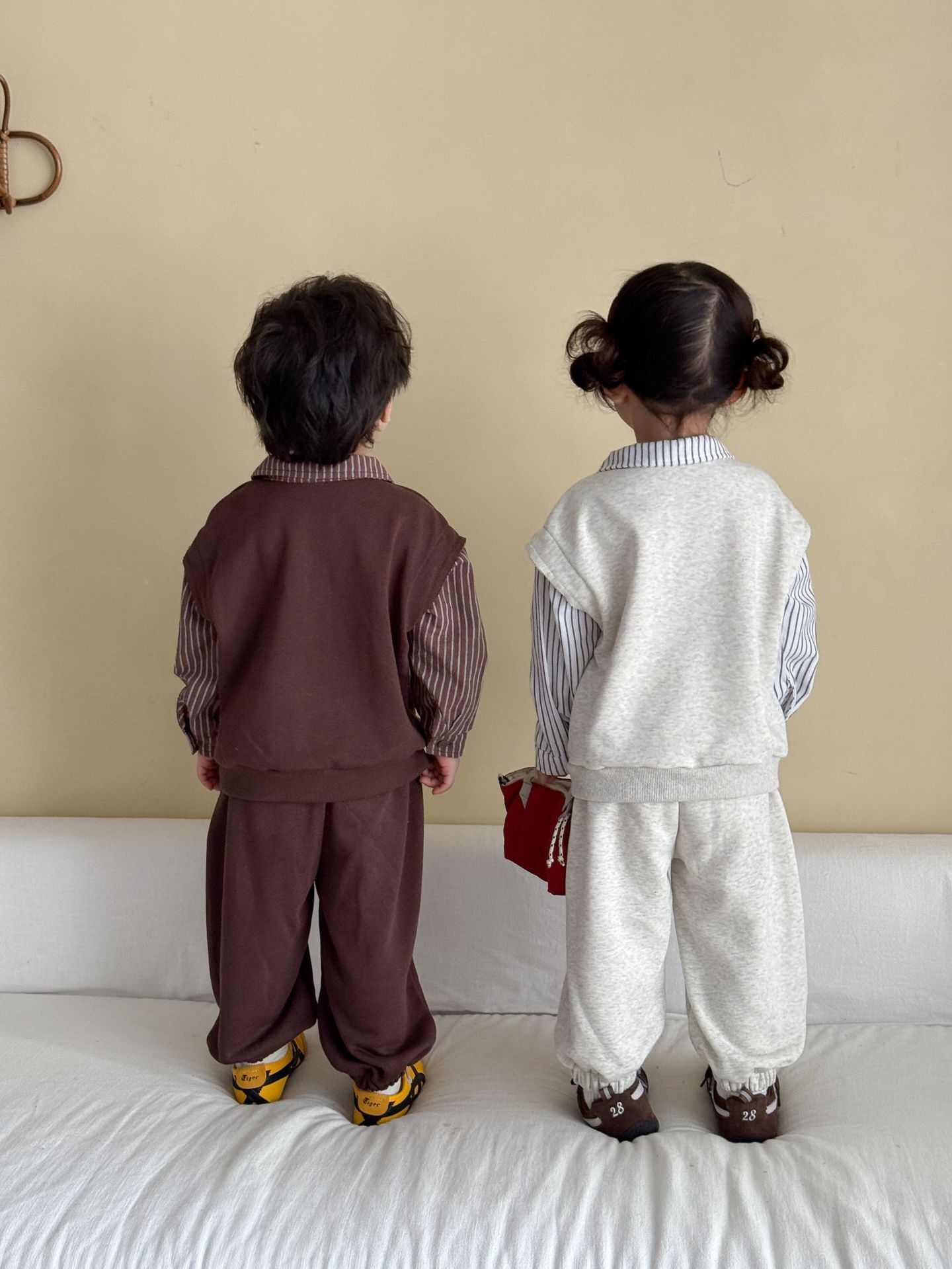 紐約街感 假兩件套裝2件組