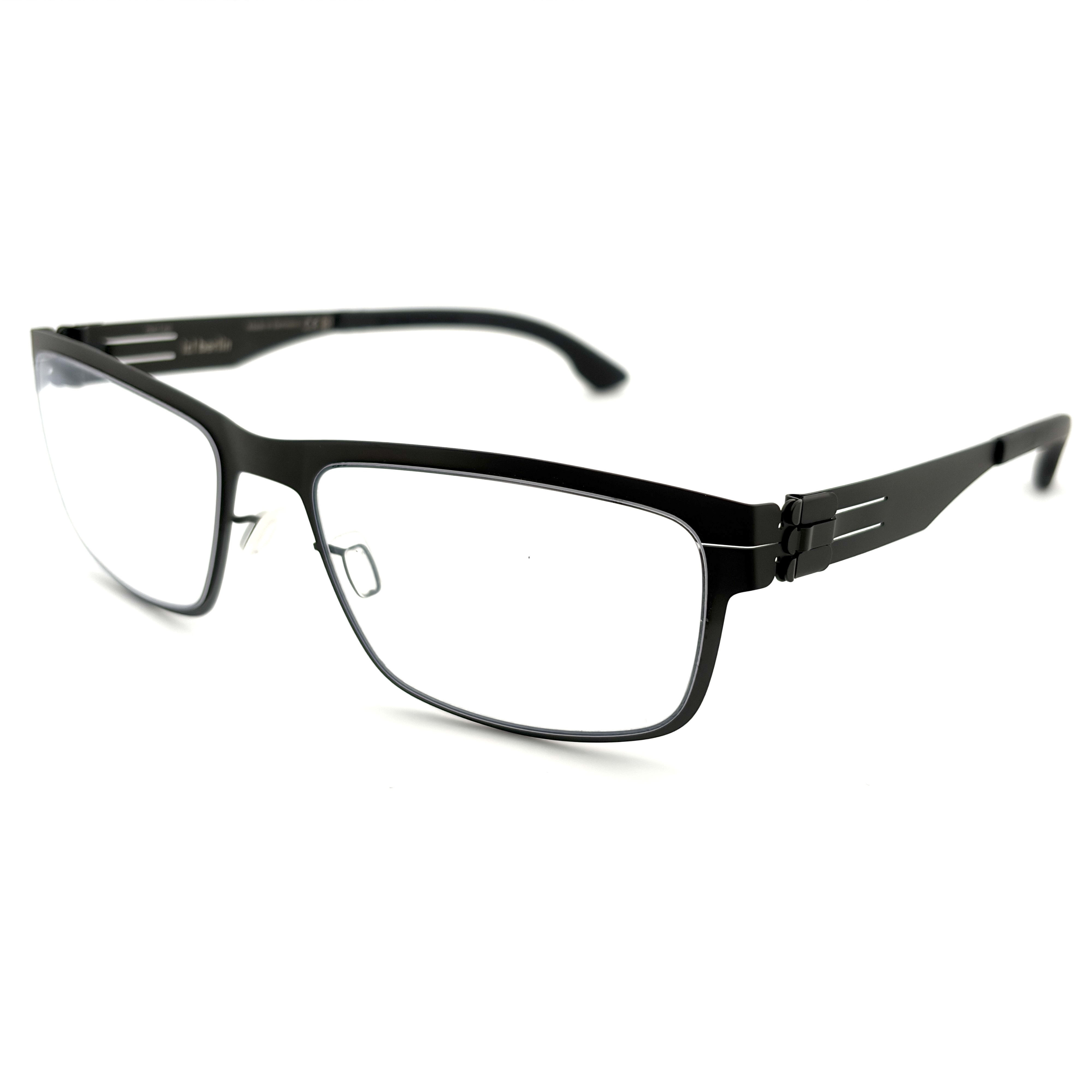 【ic! berlin】Thilo Black/Shiny Black 54mm光學眼鏡(IC5323 005)♦黑色