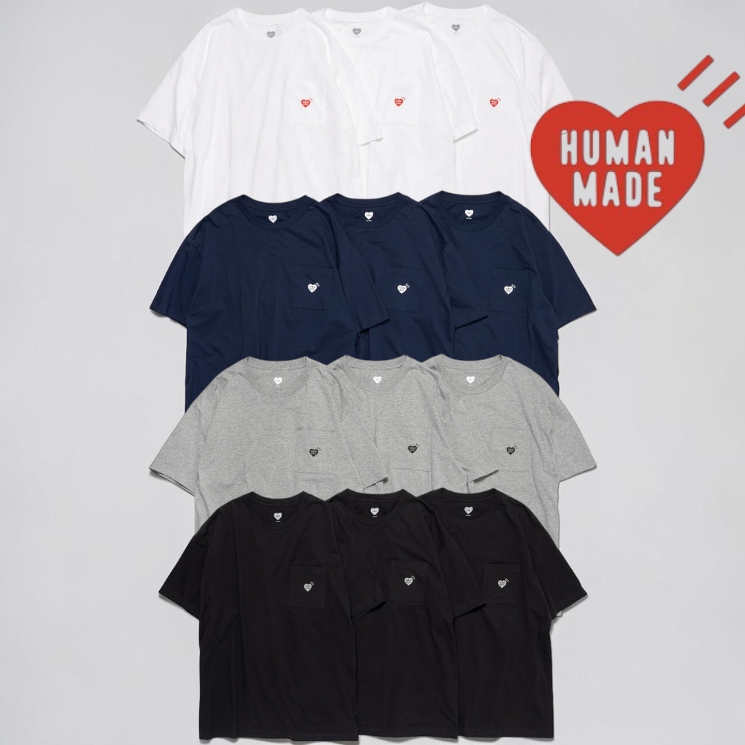 HUMAN MADE POCKET 愛心 口袋 素T 單件【hm29cs043】