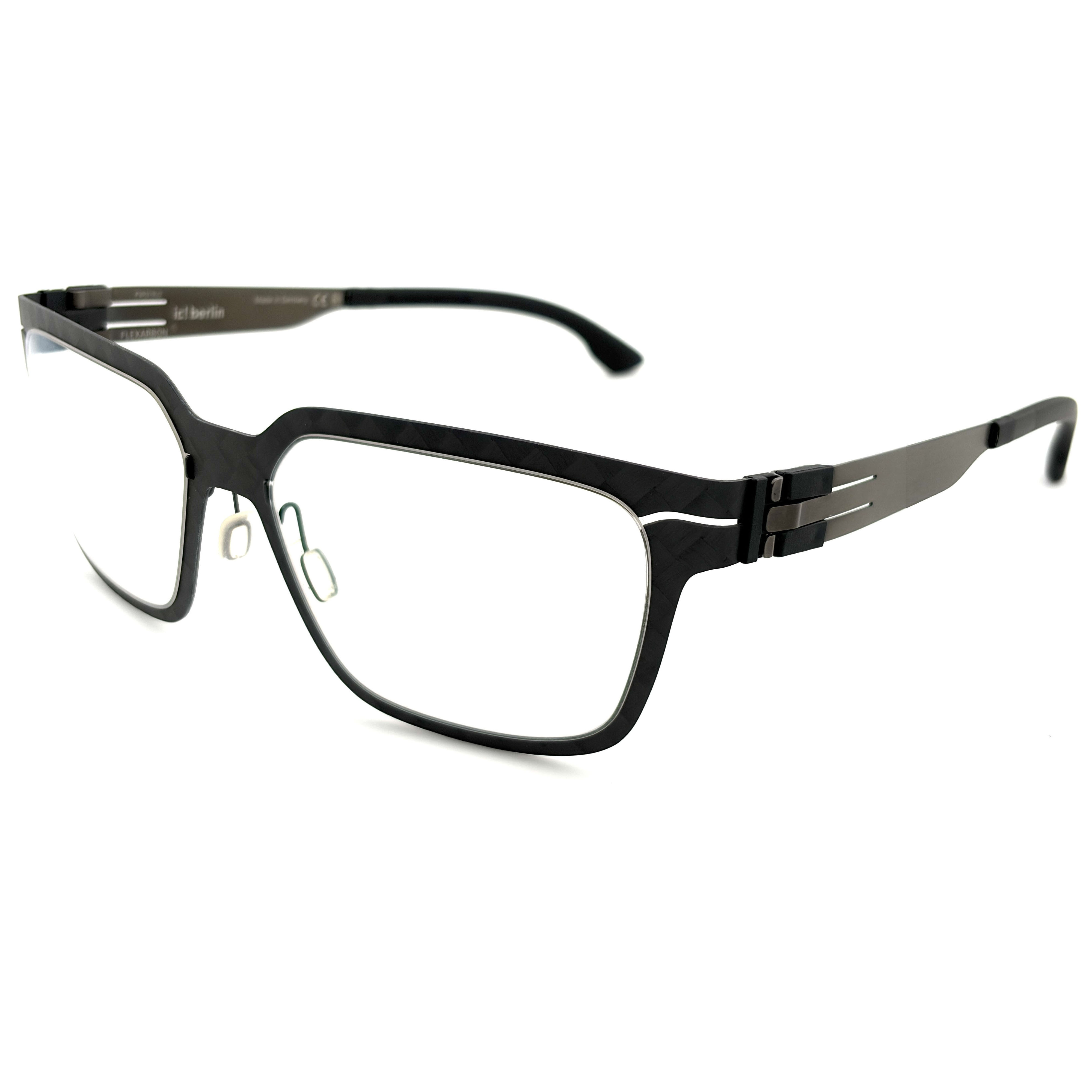 【ic! berlin】FLX_09 Median/Graphite 55mm Flexarbon碳纖維光學眼鏡(IC5151 02A)♦黑+石墨色