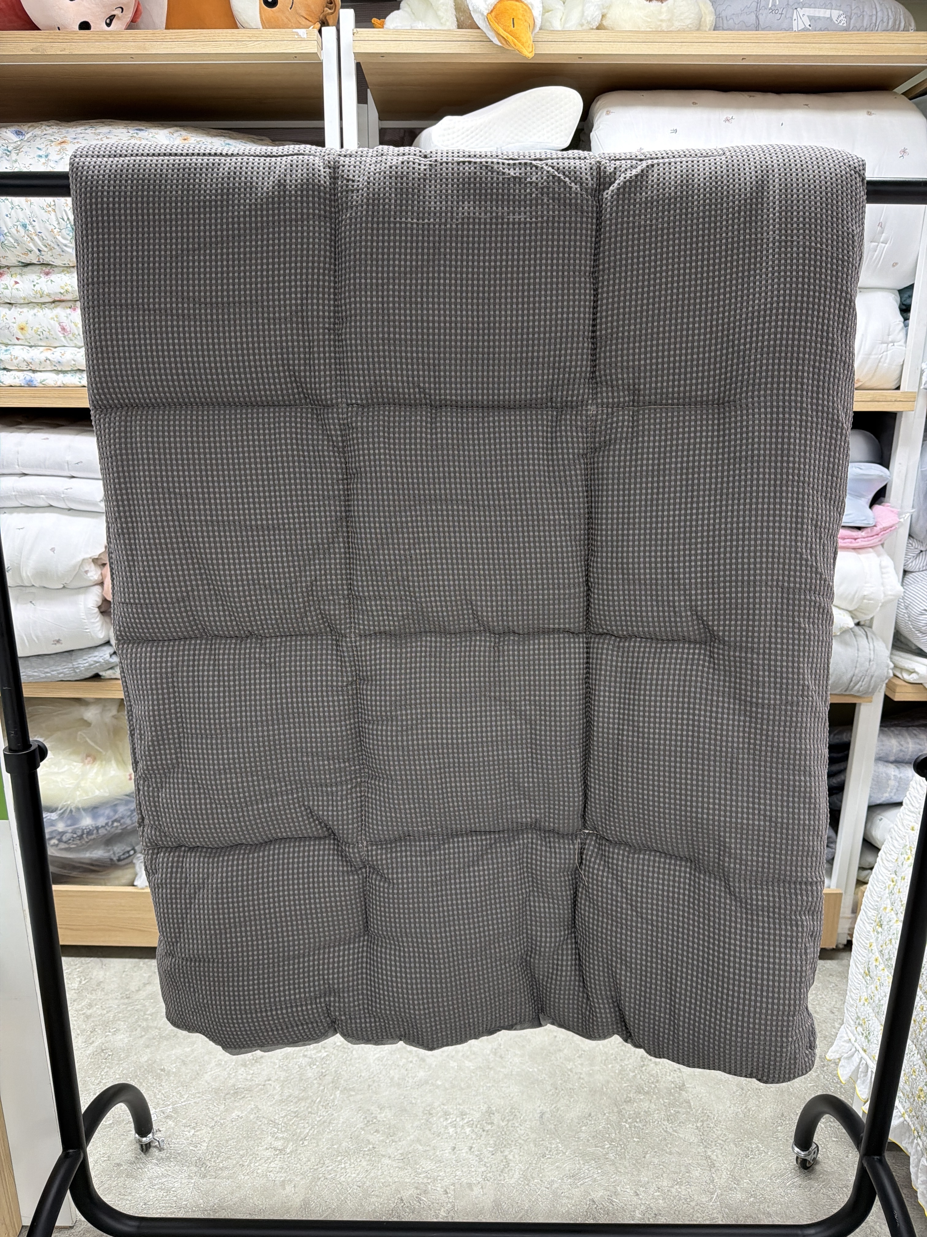 VH50 小方格莫代爾+植物纖維絨秋冬被-炭灰色 **SS(150x200cm)