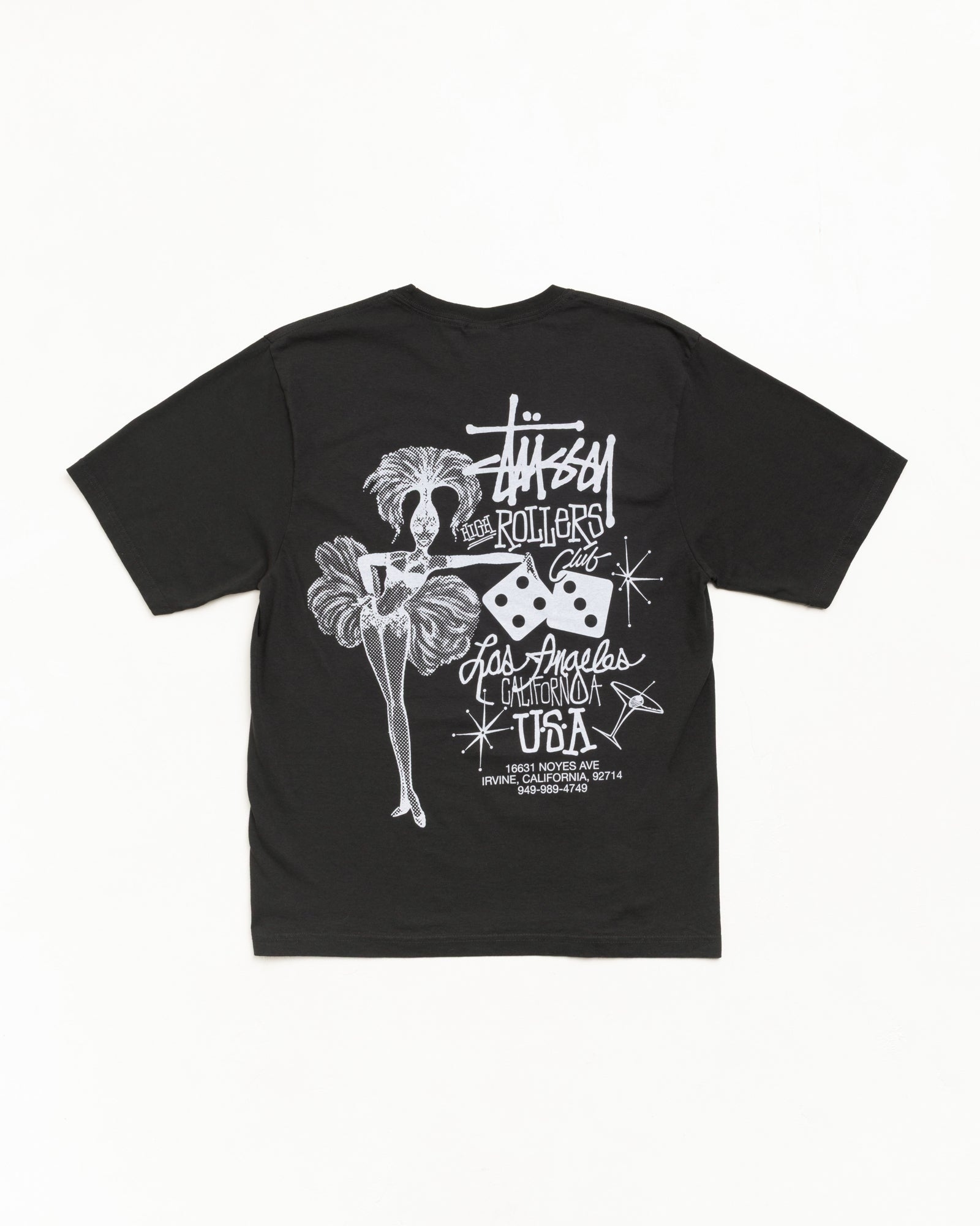 STUSSY HIGH ROLLERS TEE Faded Black 洗水黑