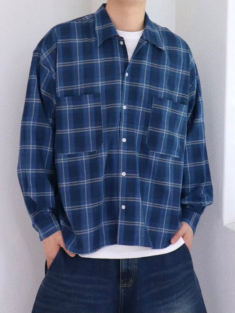 格仔長袖恤衫 COSTES-045S