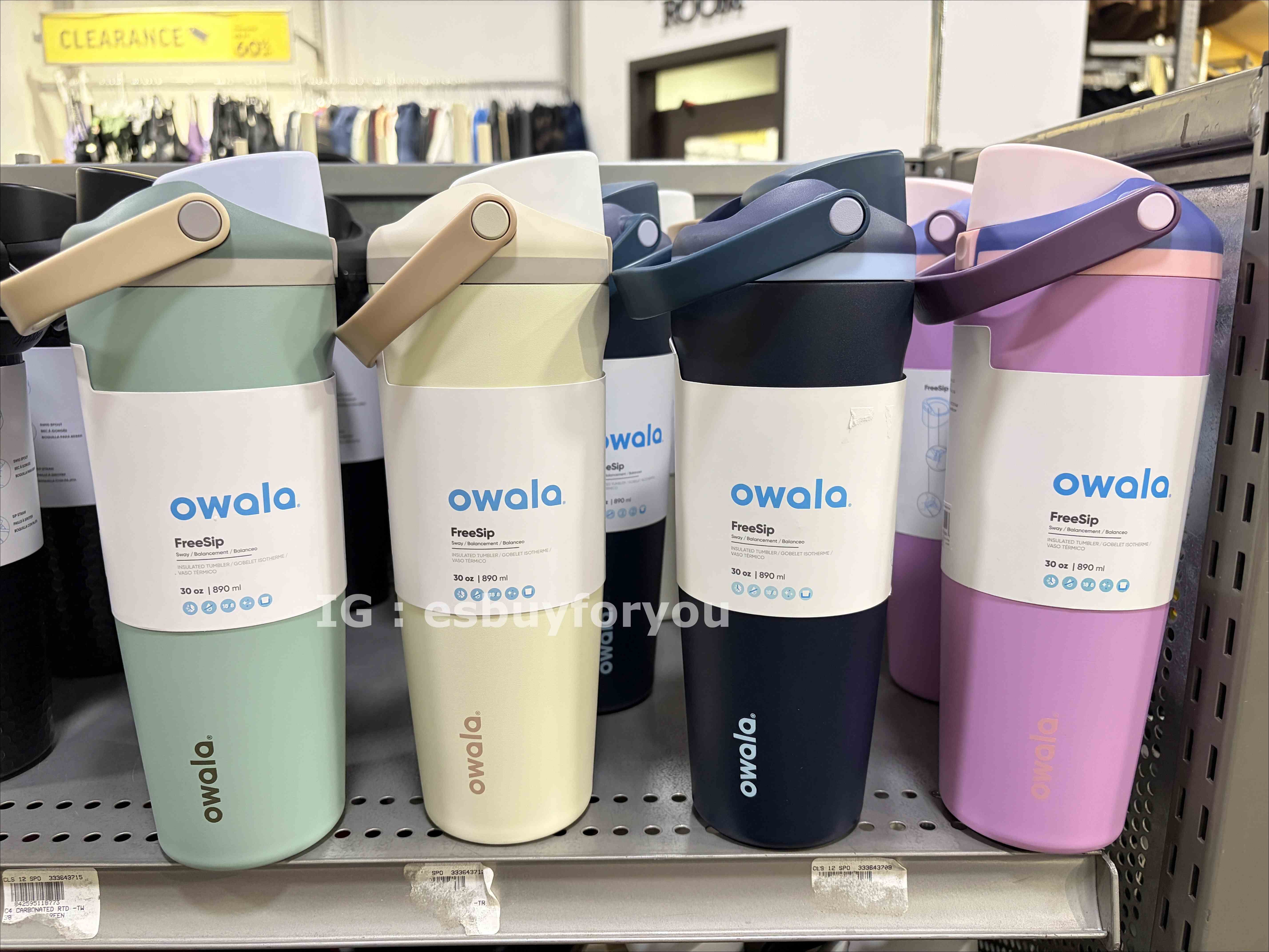 Owala(30oz 890ml) 手提款 不鏽鋼 Sway FreeSip 水壺 (內有吸管) (多色)
