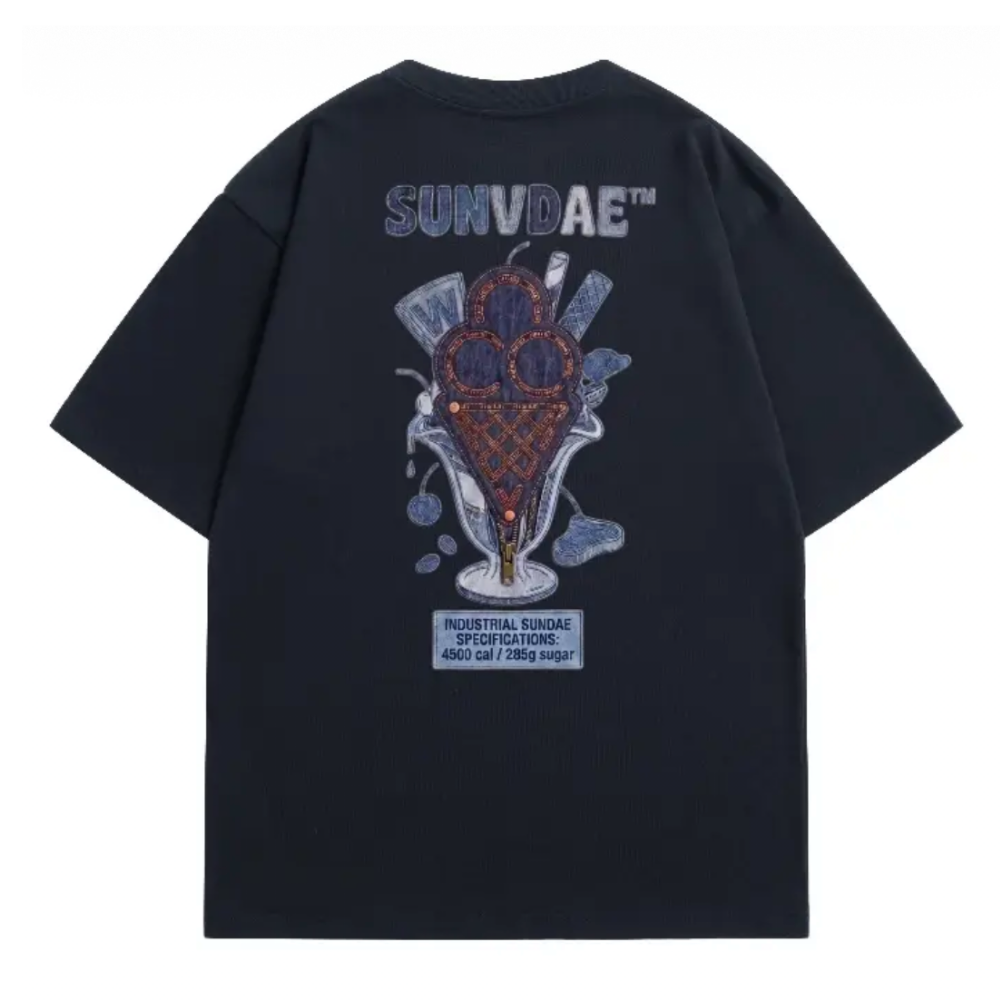 TOP-CCG0823-015 牛仔感聖代純棉T恤-黑色 (A15)(S-XXL)