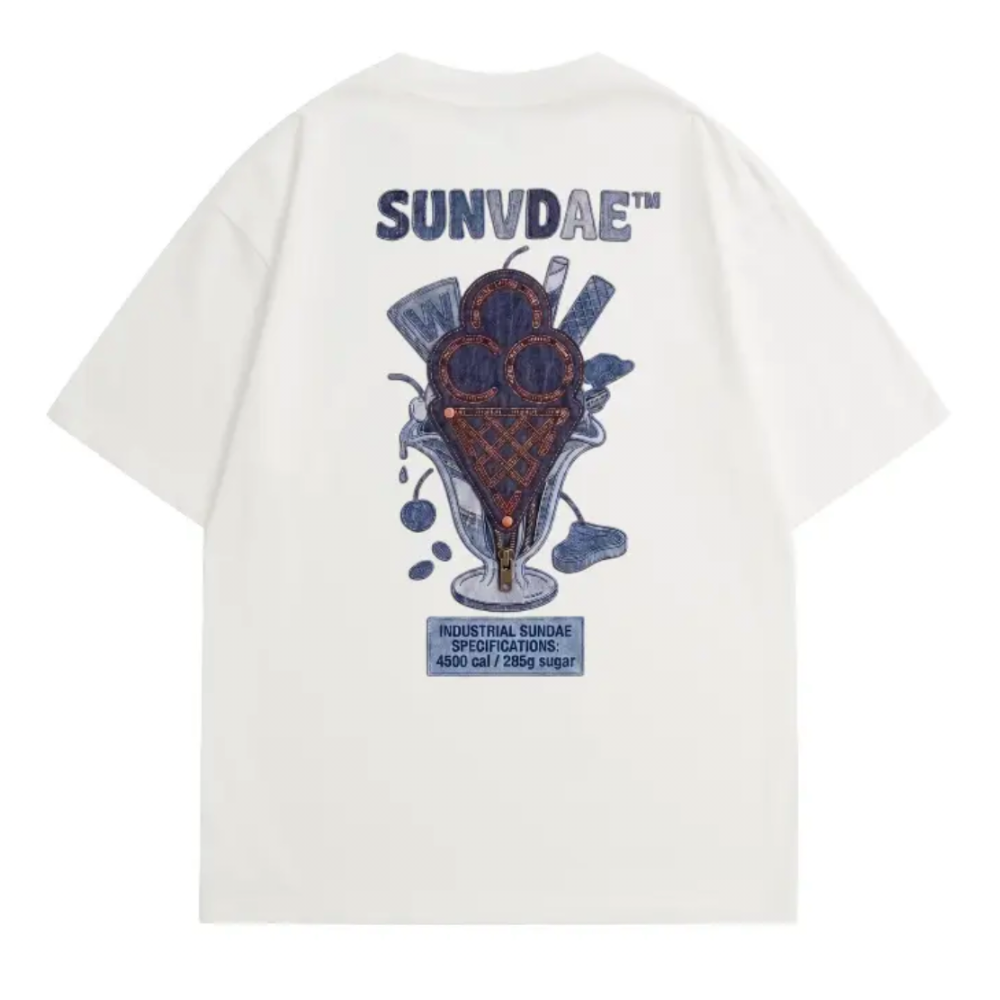 TOP-CCG0823-016 牛仔感聖代純棉T恤-白色 (A16)(S-XXL)