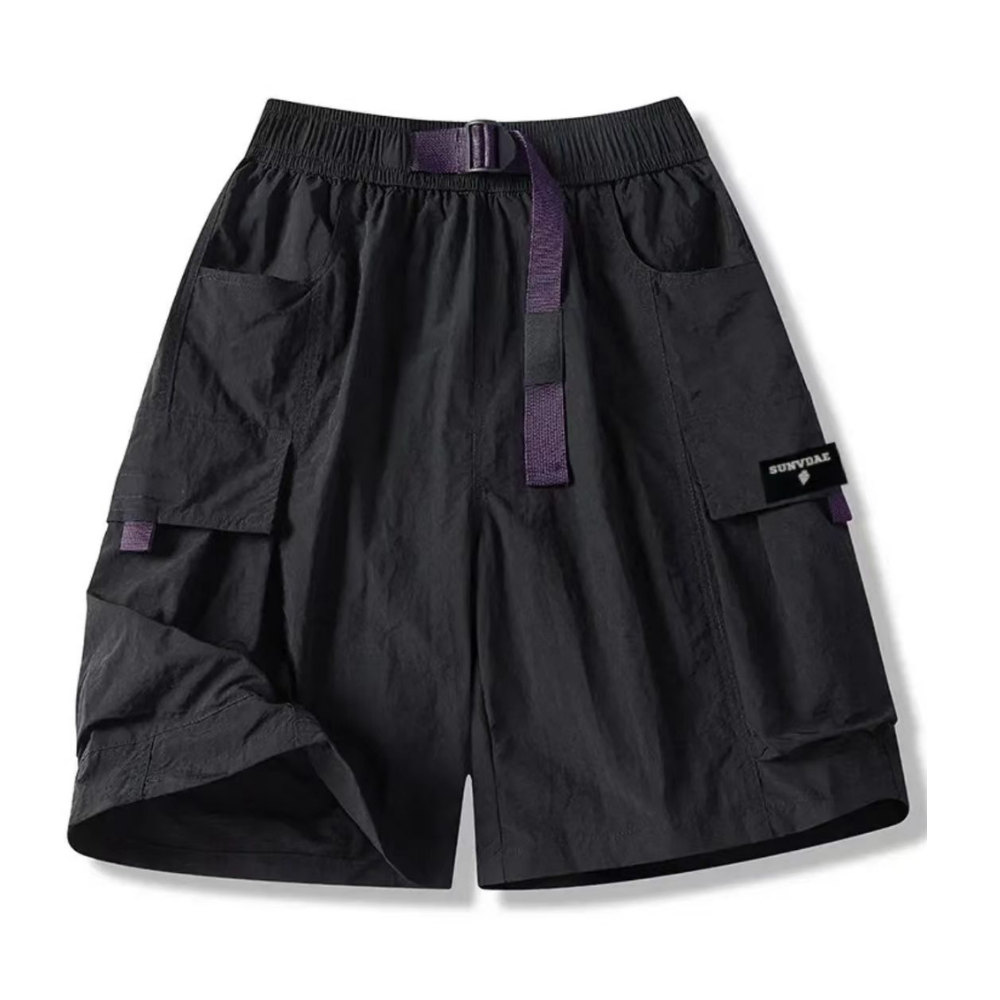 BOT-CCG0823-020 繡標工裝短褲-黑色 (A20)(S-XXXXXL)