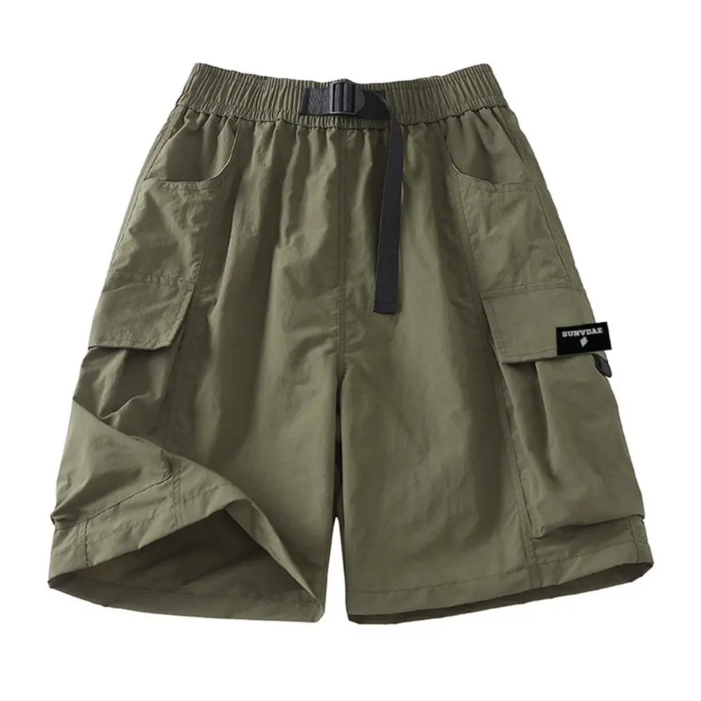 BOT-CCG0823-022 繡標工裝短褲-軍綠色 (A22)(S-XXXXXL)