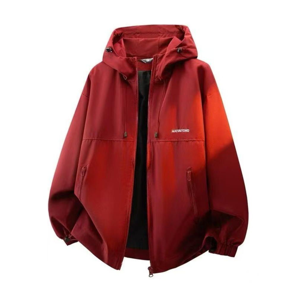 JAC-CCG0823-029 連帽防水外套-紅色 送高品質純棉TEE一件 (A29)(S-XXXL)