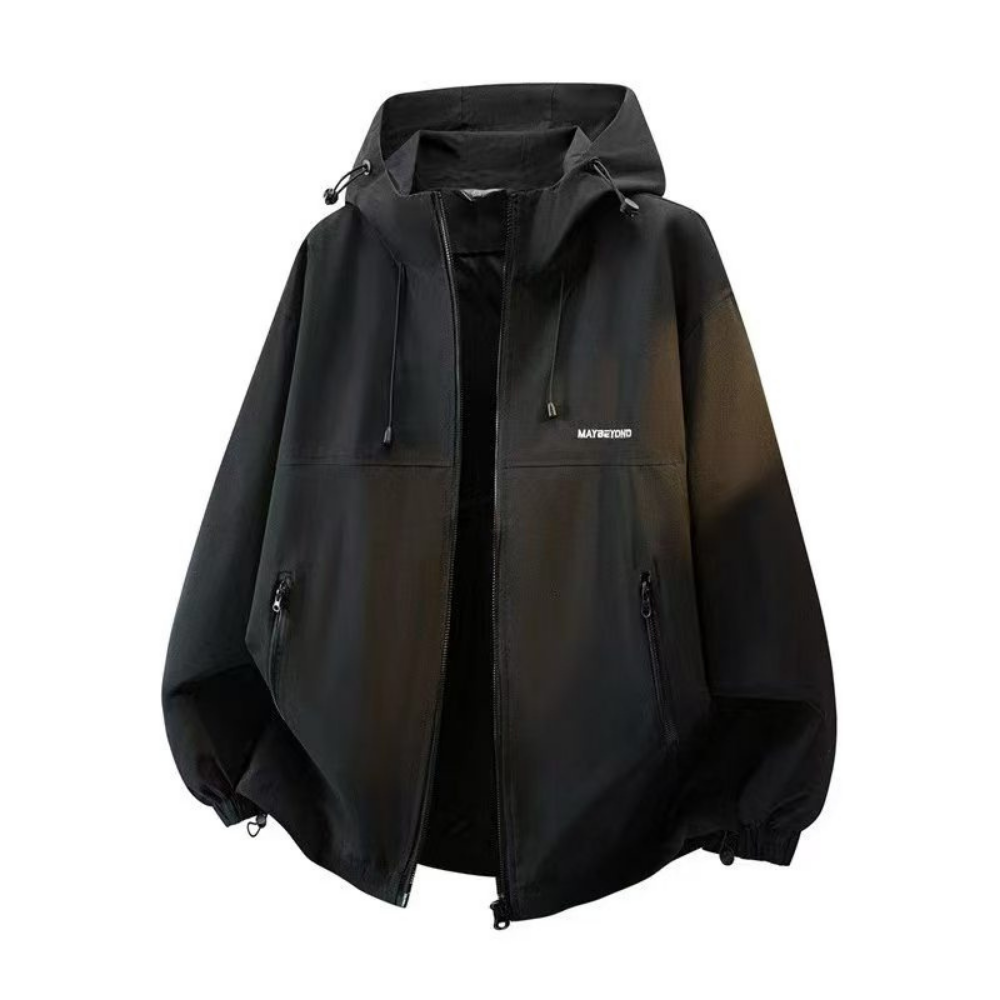 JAC-CCG0823-030 連帽防水外套-黑色 送高品質純棉TEE一件 (A30)(S-XXXL)