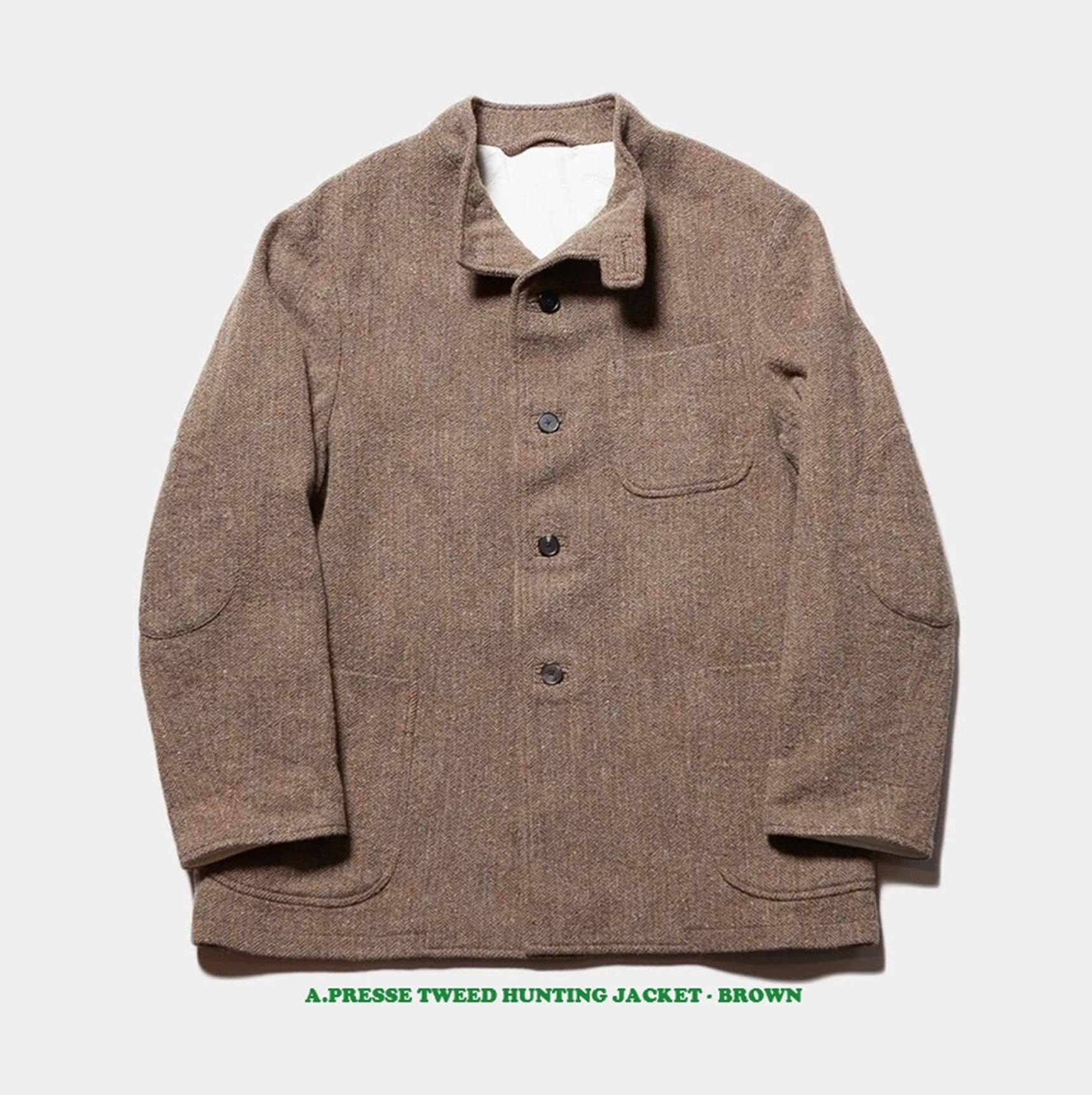 LAST PCS: A.PRESSE TWEED HUNTING JACKET - BROWN SIZE 1 PRE ORDER ITEM (預訂中)