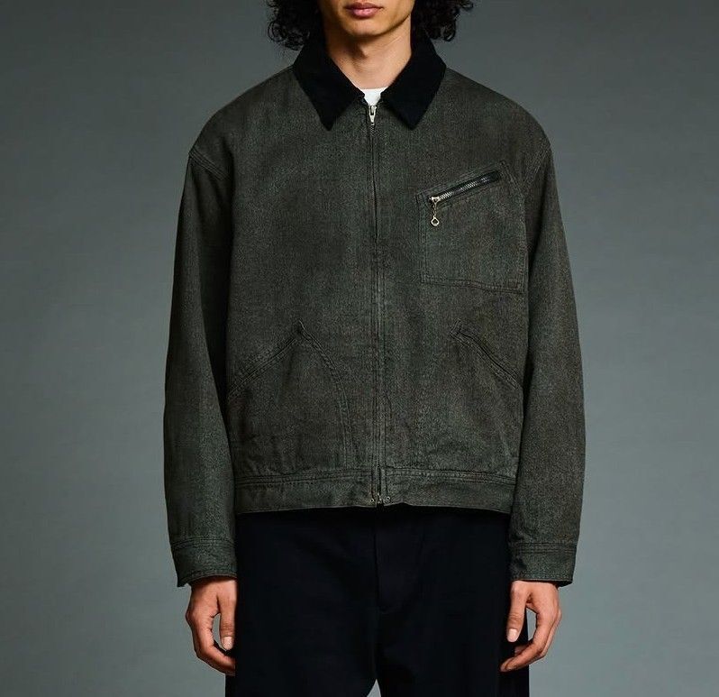 A.PRESSE 2026 A/W VINTAGE BLACK CHAMBRAY WORK JACKET (26AAP-01-60) - PRE ORDER ITEM (預訂中)