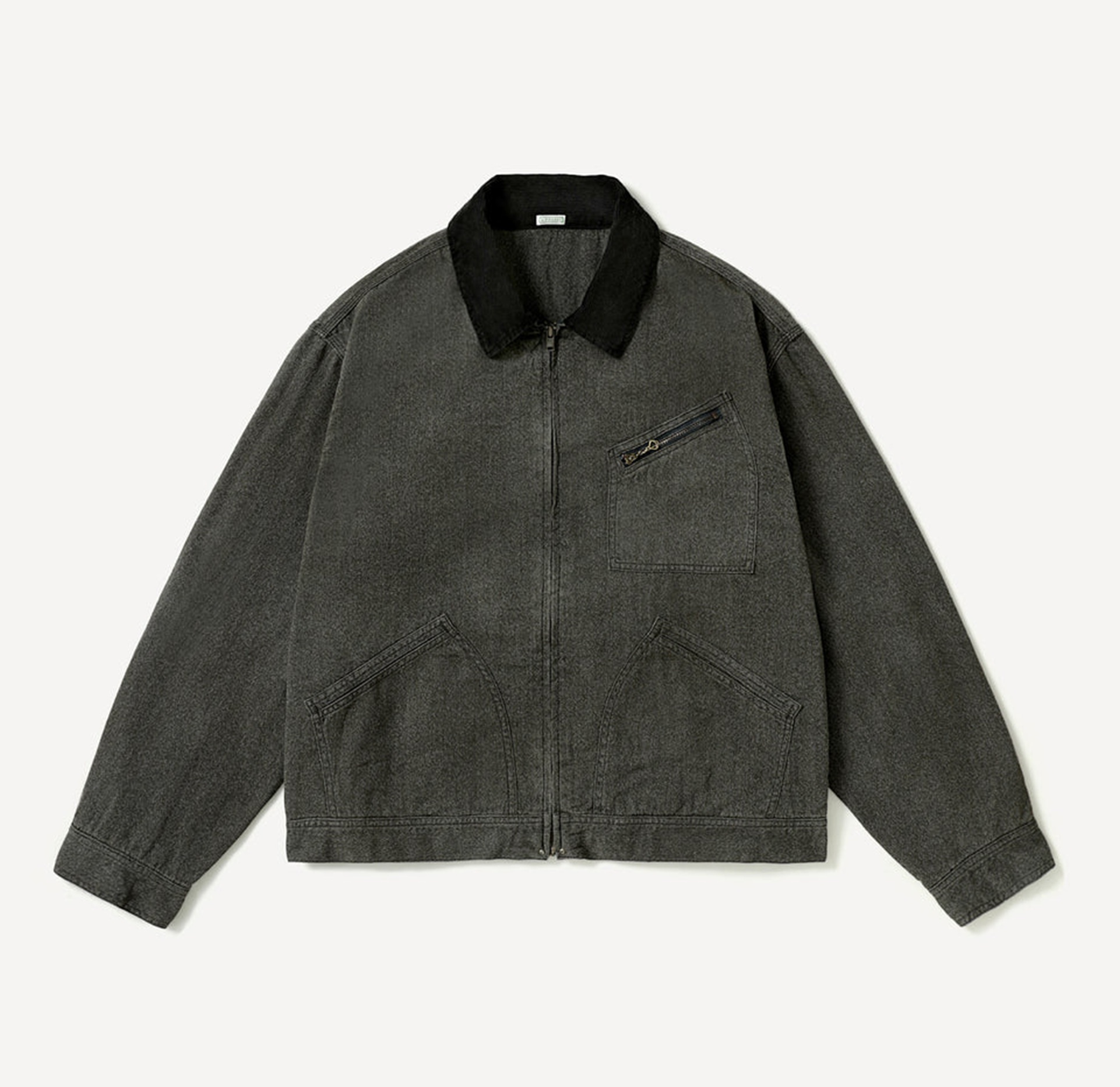 A.PRESSE 2026 A/W VINTAGE BLACK CHAMBRAY WORK JACKET (26AAP-01-60) - PRE ORDER ITEM (預訂中)