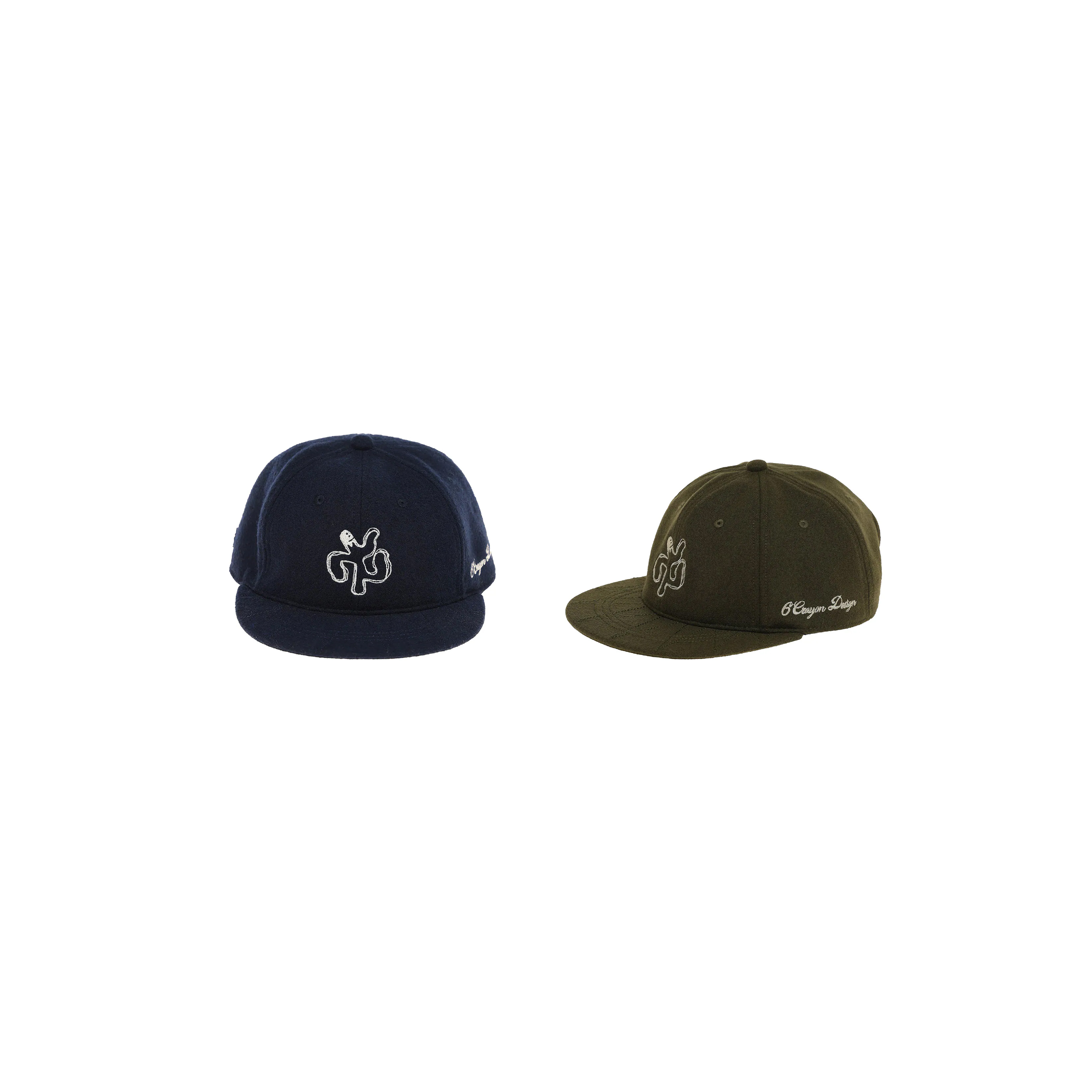 6CRAYON Wool basebell Cap 刺繡羊毛棒球帽