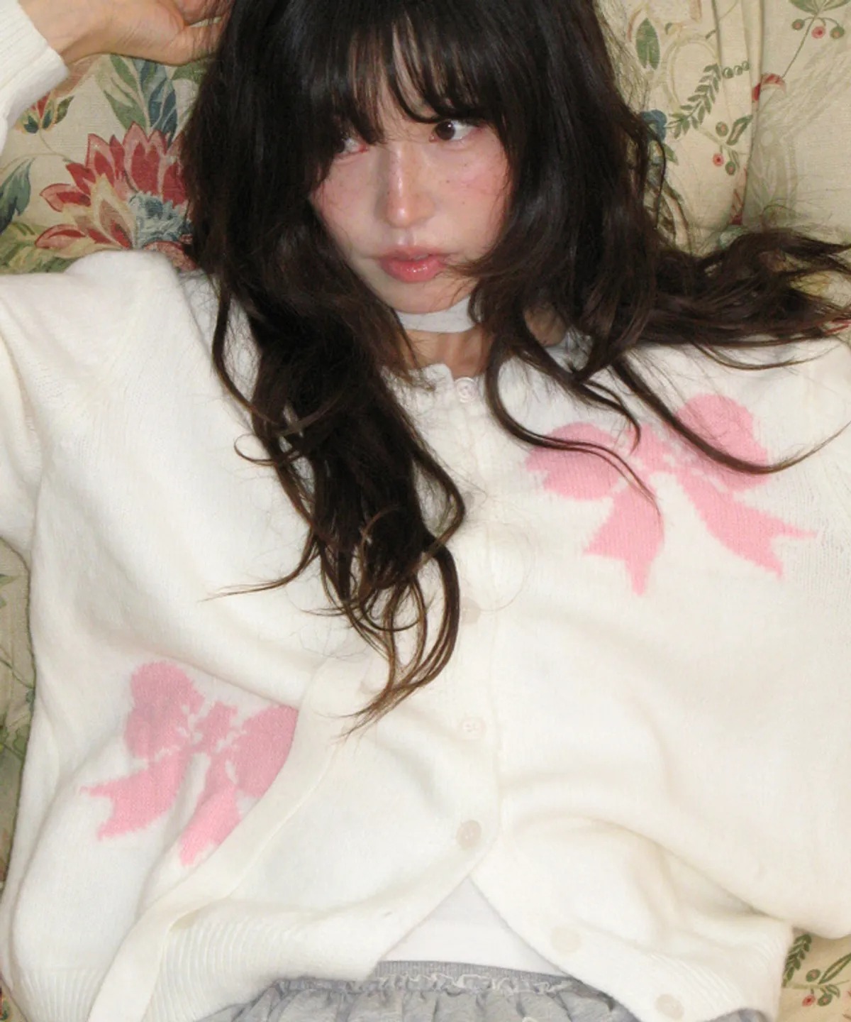RONRON TRIPLE RIBBON CARDIGAN