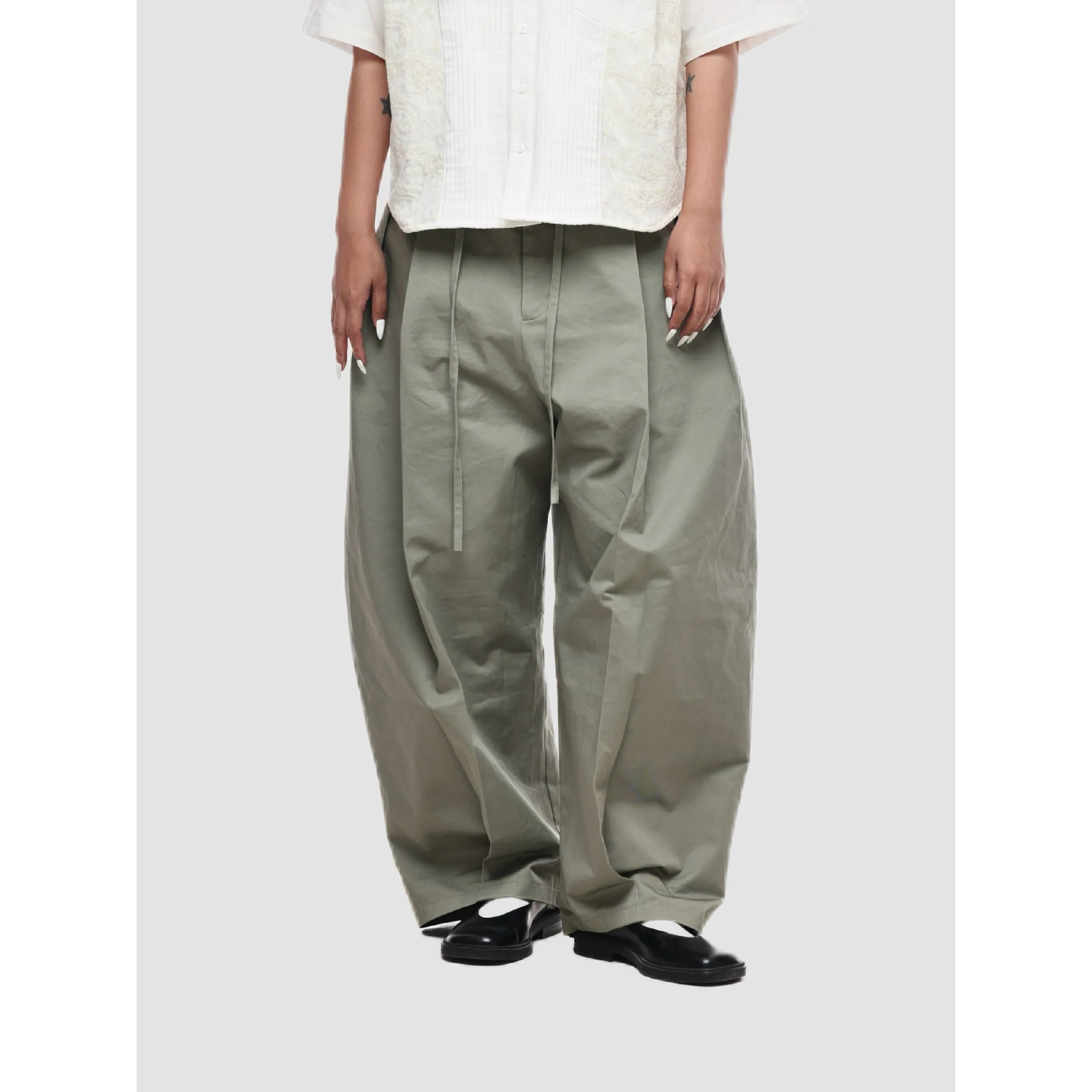 6cRAyon Double-Pleated Pants 闊腿 雙褶長褲