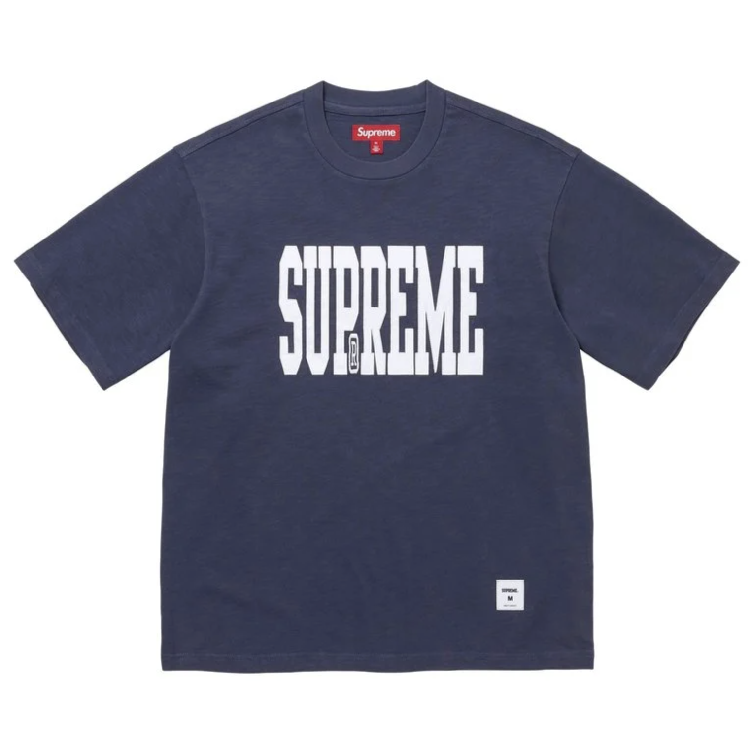 -(B3c05)-SUPREME STRETCH APPLIQUE S/S TOP 短Ｔ 藍色/咖啡綠-FW26KN52