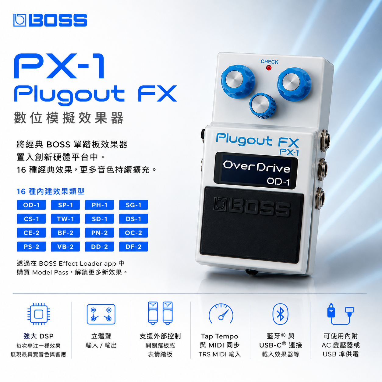 BOSS PX-1 Plugout FX 數位模擬效果器