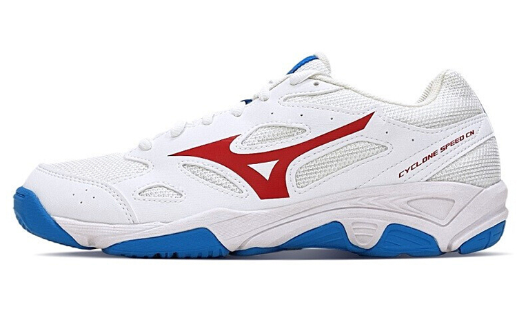 【代購】Mizuno Cyclone Speed CN Slip Resistant, Abrasion Resistant, Breathable Low top Training Shoes Unisex White Blue Red V1GA218125