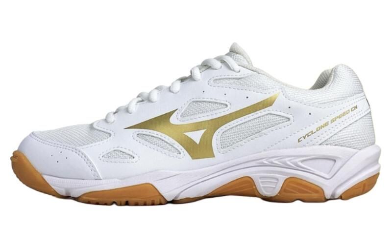 【代購】Mizuno Cyclone Speed 1 CN Slip Resistant, Abrasion Resistant, Breathable Low top Training Shoes Unisex White Gold V1GA218152