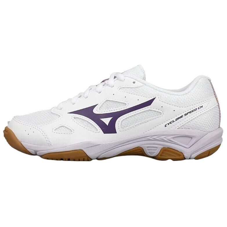 【代購】Mizuno Cyclone Speed CN Comfortable Low top Volleyball Shoes Unisex White Purple V1GA218135