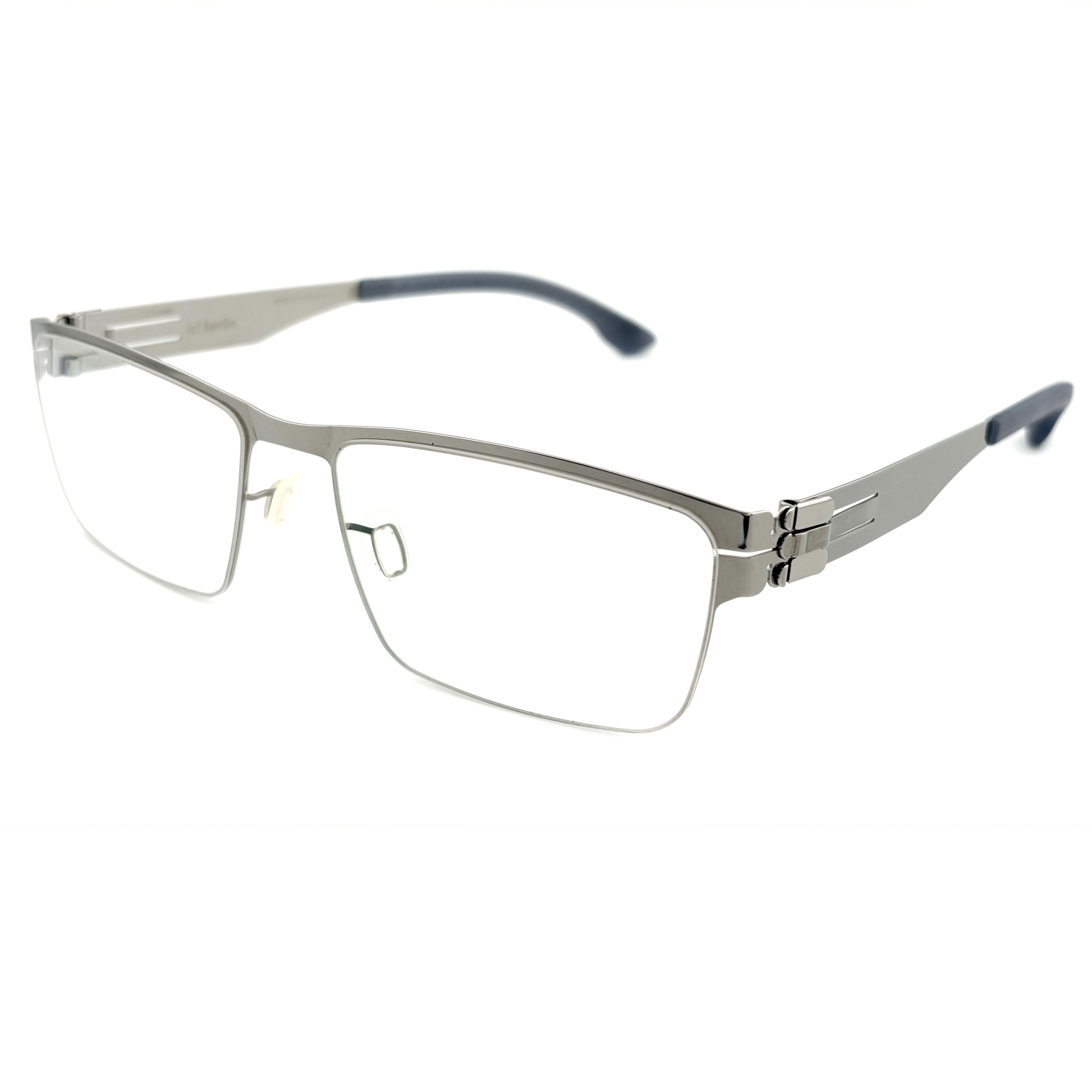 【ic! berlin】Hania L. Chrome 56mm光學眼鏡(IC5022 020)♦銀灰色
