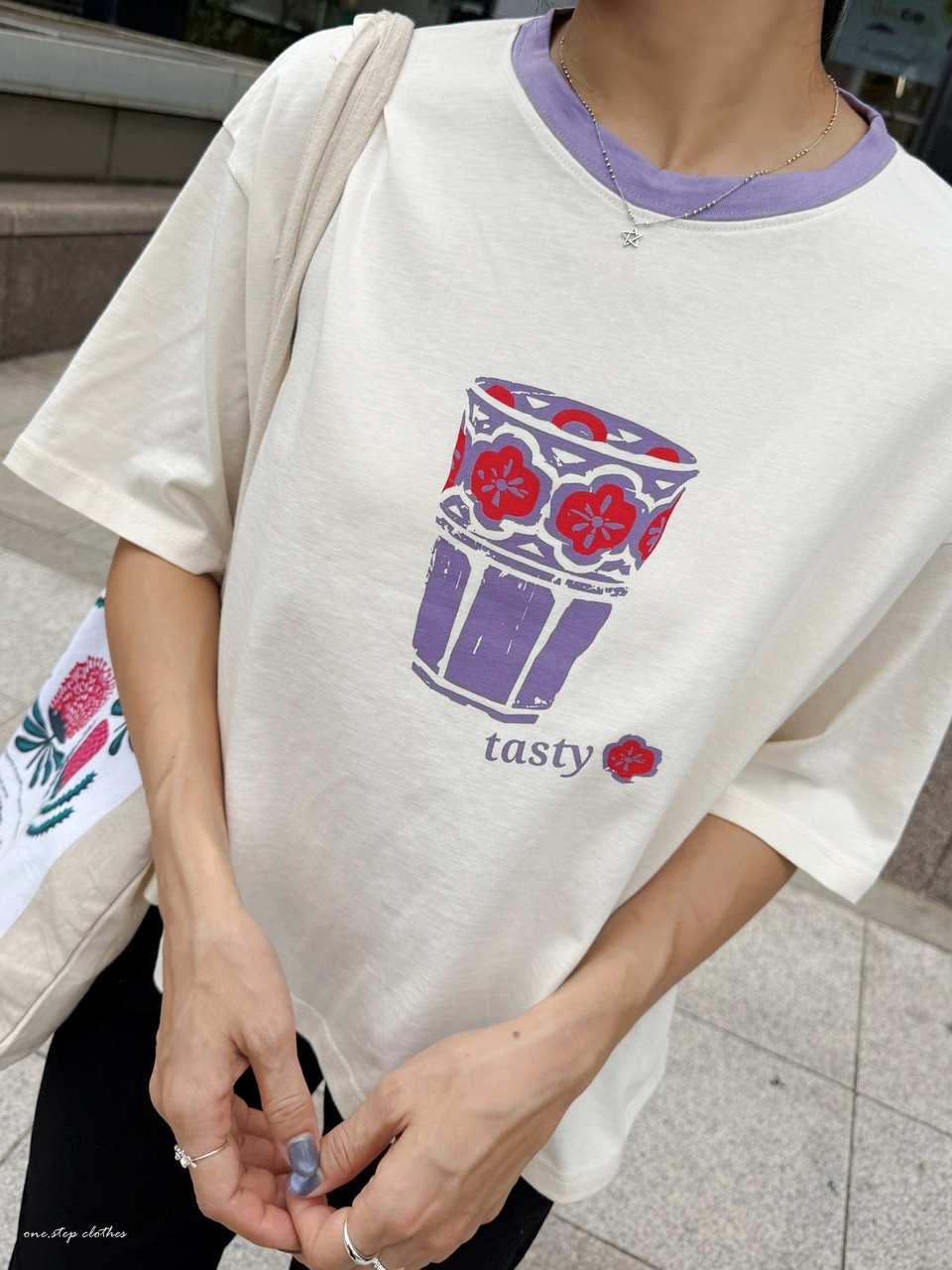 正韓復古彩繪玻璃杯T (白)