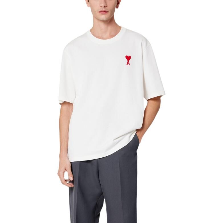 【代購】AMIPARIS T Shirts Unisex Natural White Crew Neck Moderate UTS004726-175