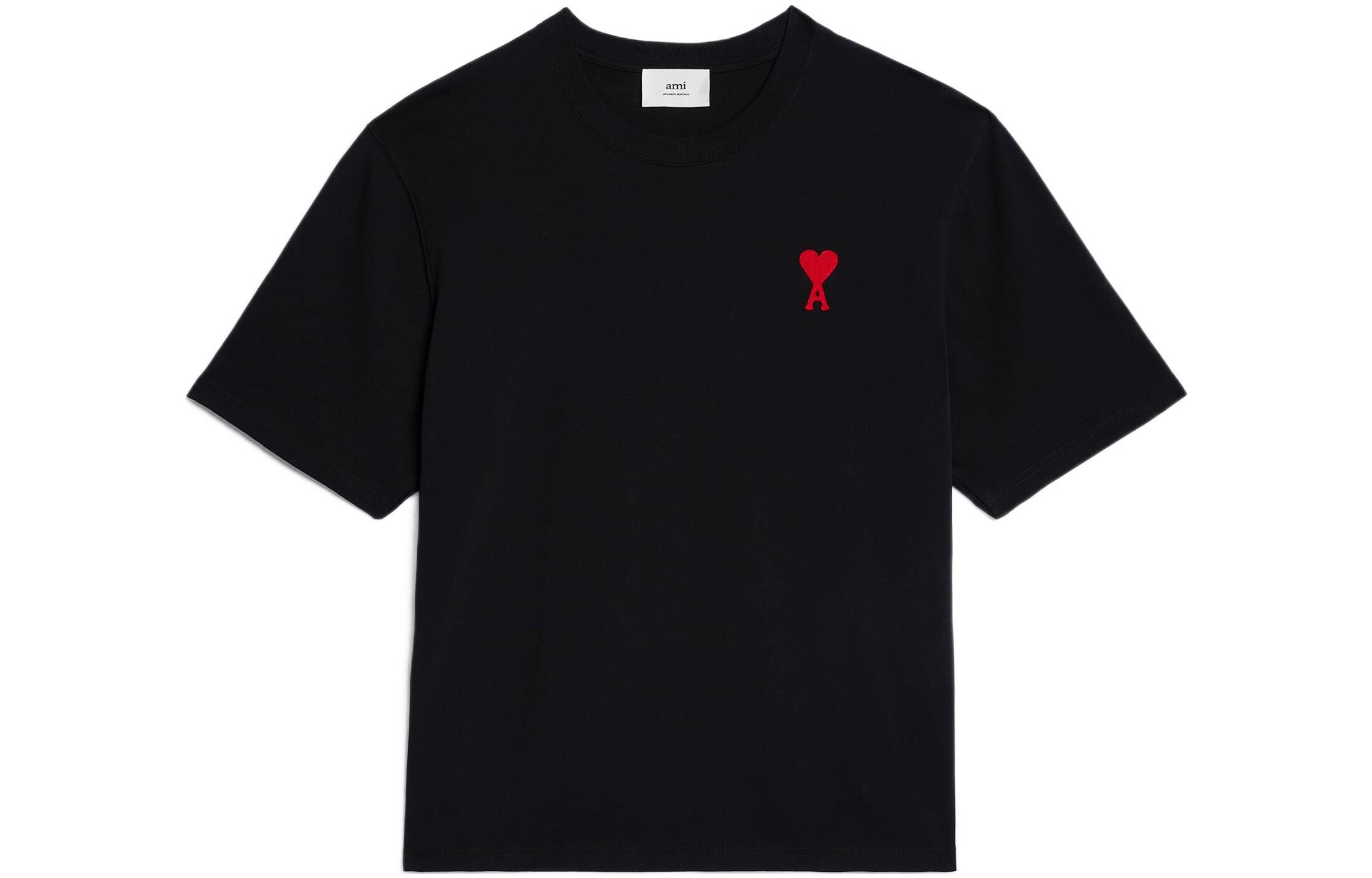 【代購】AMIPARIS T Shirts Unisex Black Crew Neck Moderate Straight Fit UTS004-726009
