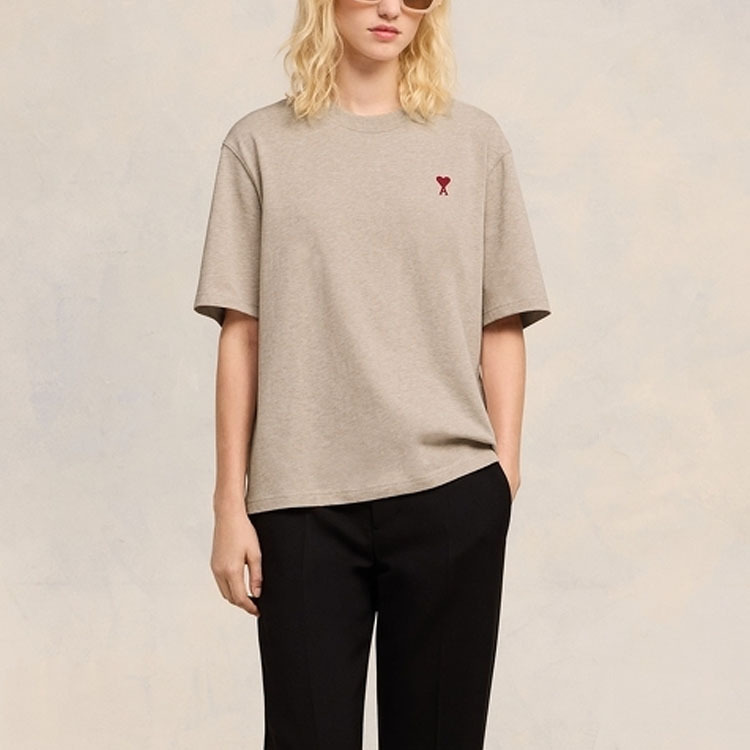 【代購】Ami Paris Ami De Coeur Logo Embroidered Crewneck T Shirt UTS005726-2712