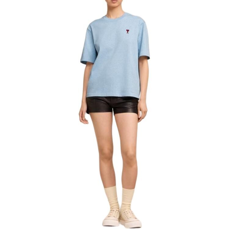 【代購】Ami Paris Ami De Coeur Logo Embroidered Crewneck T Shirt UTS005726-4842