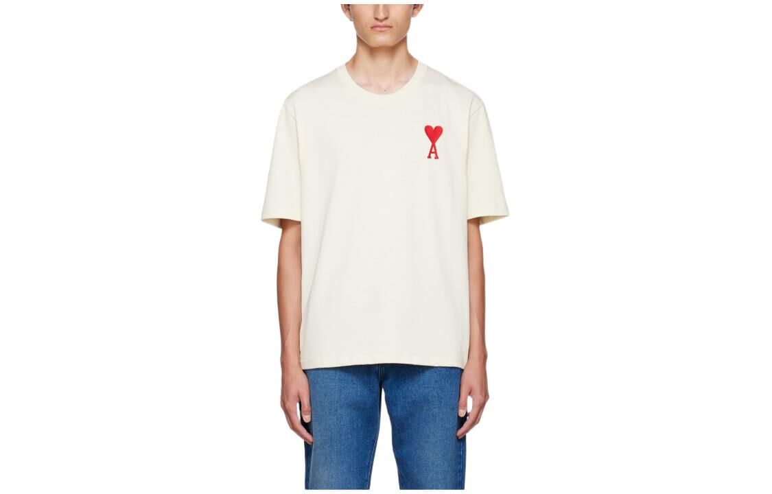 【代購】AMIPARIS T Shirts Men's White Crew Neck Moderate Straight Fit SPEUTS022726-150