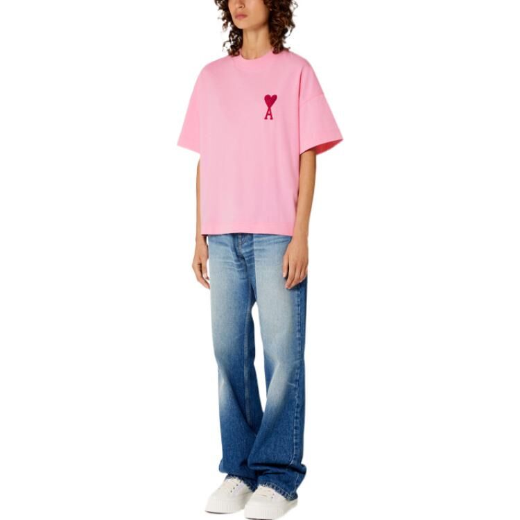 【代購】AMIPARIS Tanabata Capsule Collection T Shirts Unisex Pink Crew Neck Moderate Straight Fit SPEUTS014726-650