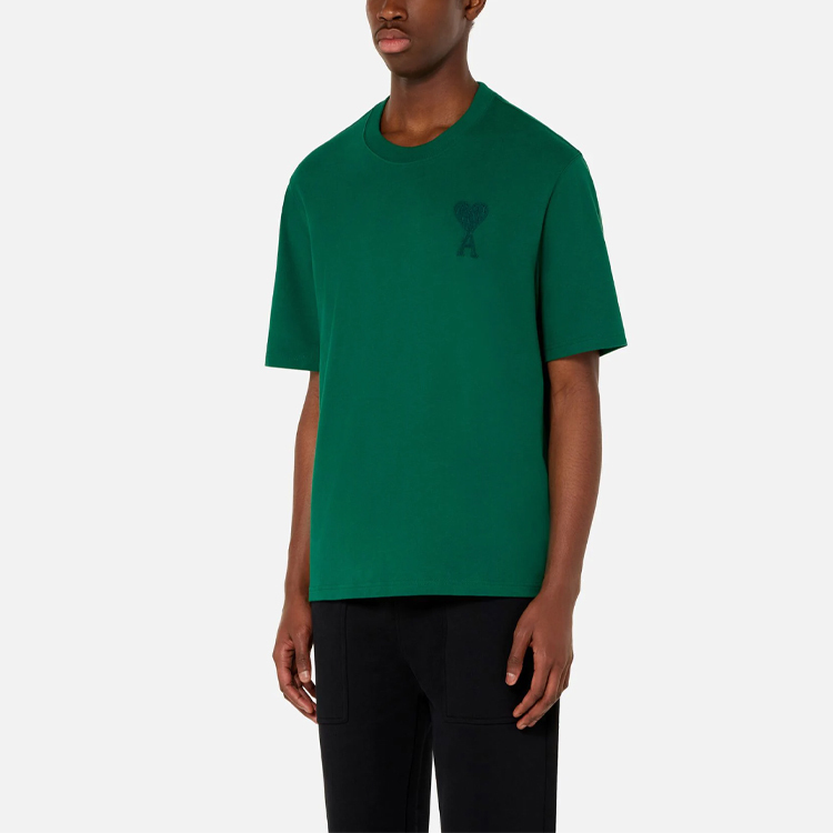 【代購】AMIPARIS T Shirts Men's Green Crew Neck Moderate Straight Fit A21HJ128726-300