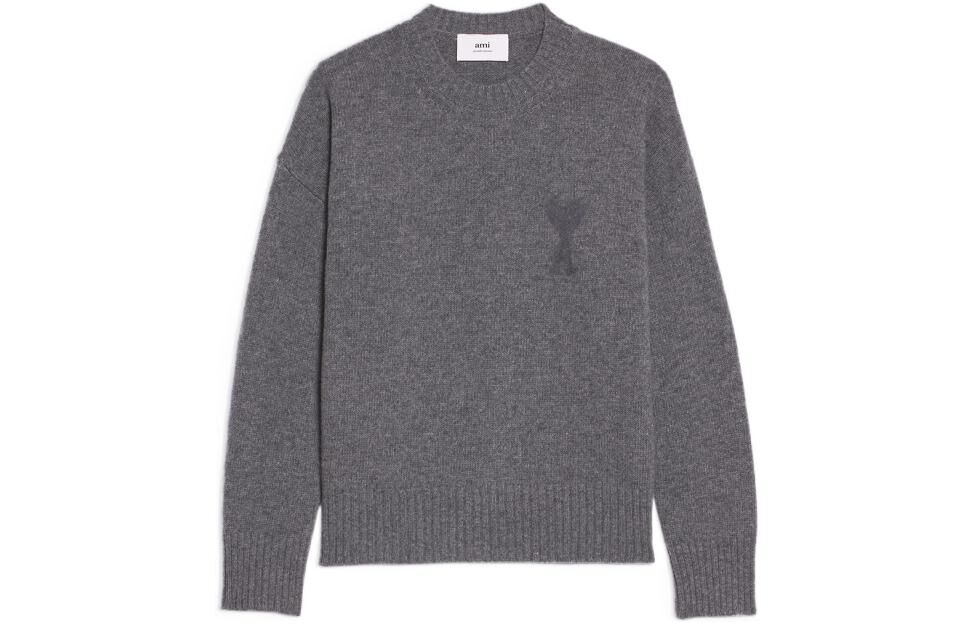【代購】AMIPARIS Sweaters Men's Gray Crew Neck Moderate Other UKS040025-055