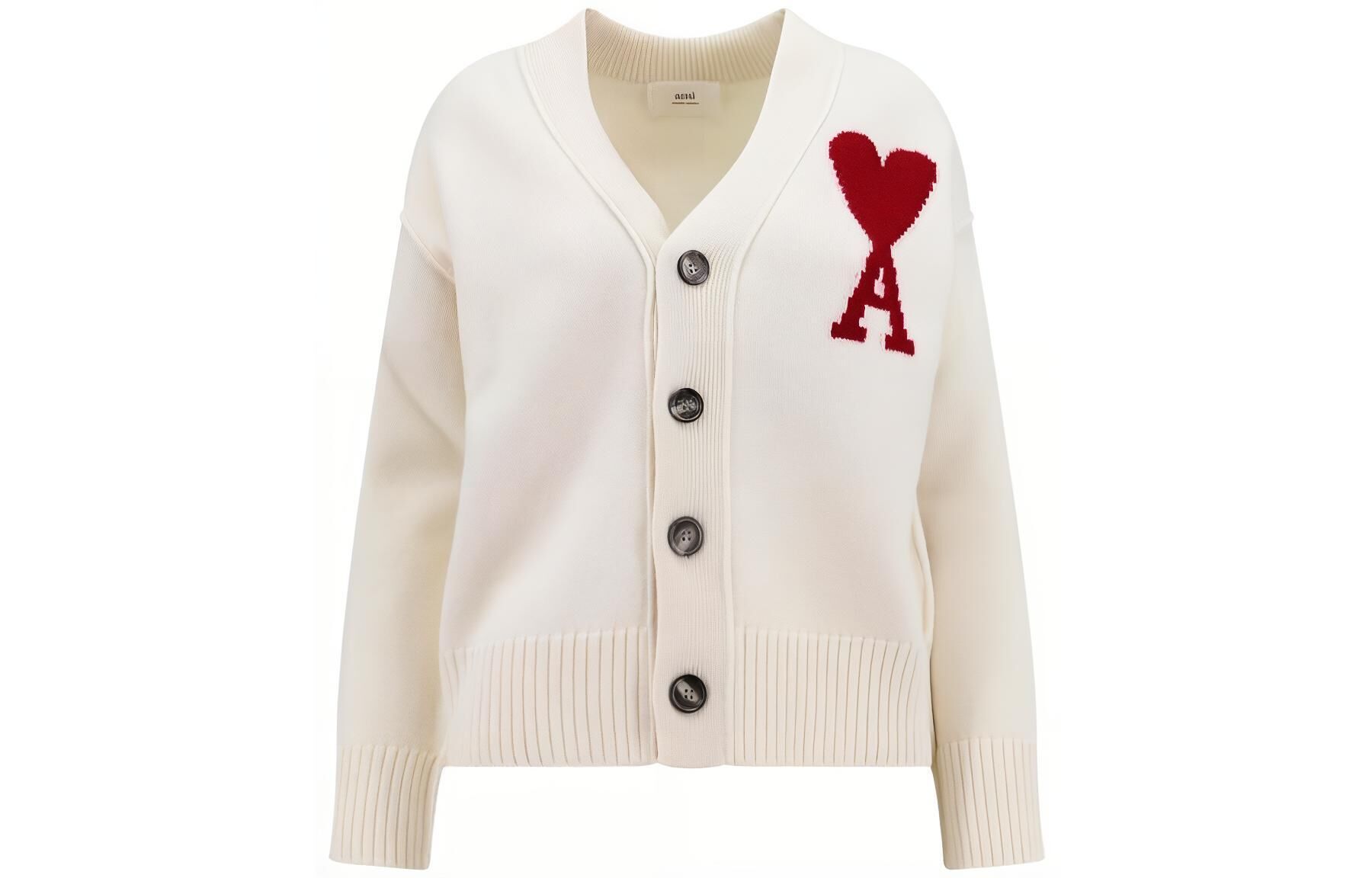 【代購】Ami Paris Ami De Coeur Logo Detailed V Neck Cardigan BFUKC006018-154