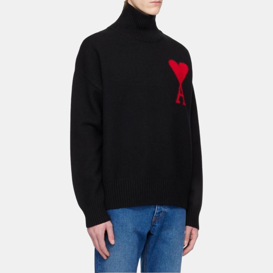 【代購】Ami Paris Roll Neck Knitted Jumper BFUKS406018-009