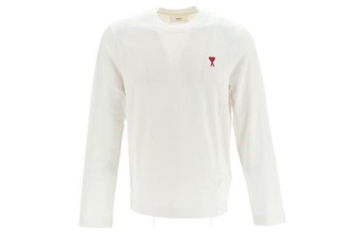【代購】Ami Paris Ami De Coeur Logo Embroidered Long Sleeved T Shirt UTS205726-100