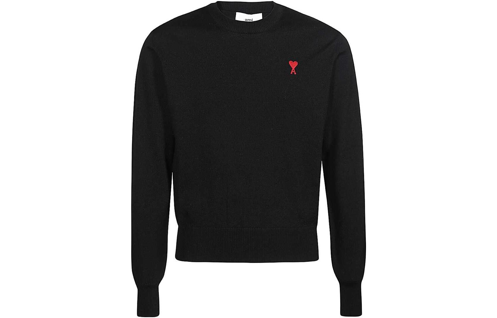 【代購】Ami Paris Ami De Coeur Logo Embroidered Knitted Jumper BFHKS111KN0025-001