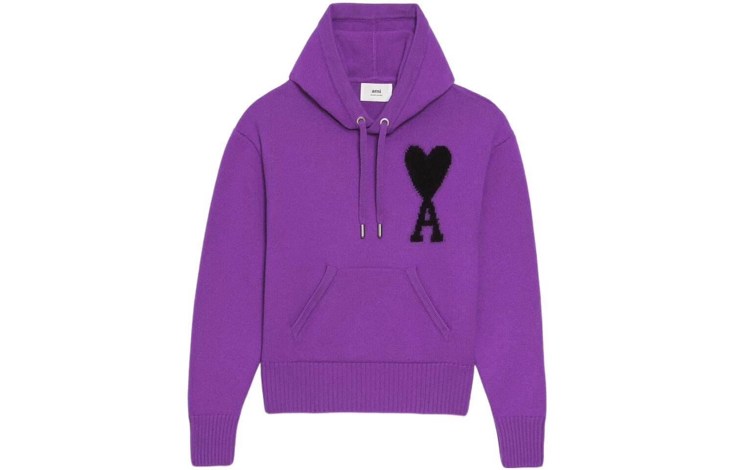 【代購】Amiparis logo-intarsia knit hoodie UKS802-018501