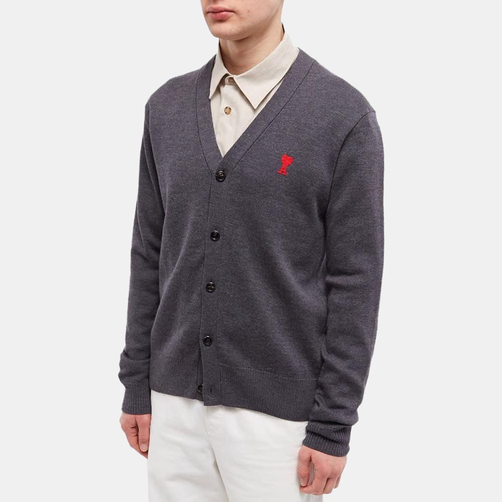 【代購】Ami Paris Ami De Coeur Logo Embroidered Buttoned Cardigan HKC111KN0025-055