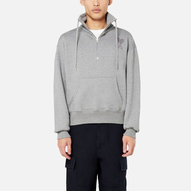 【代購】AMIPARIS SS21 Zip Closure Sweatshirt Men's Gray E21HJ078747-055