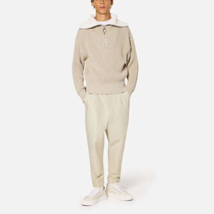 【代購】AMIPARIS Turn-Up Cuff Cropped Trousers HTR101-220250