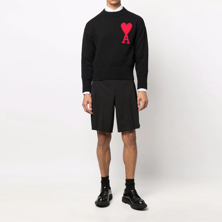 【代購】AMIPARIS SS22 Black Cotton Blend Sweater UKS003016-009