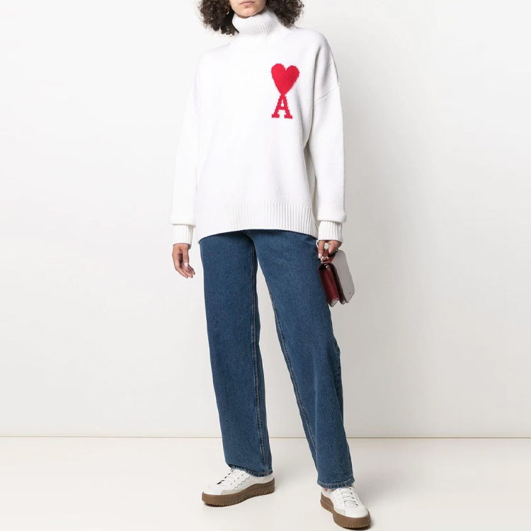 【代購】Ami Paris Ami De Coeur Roll neck Wool Jumper H21K203-018100