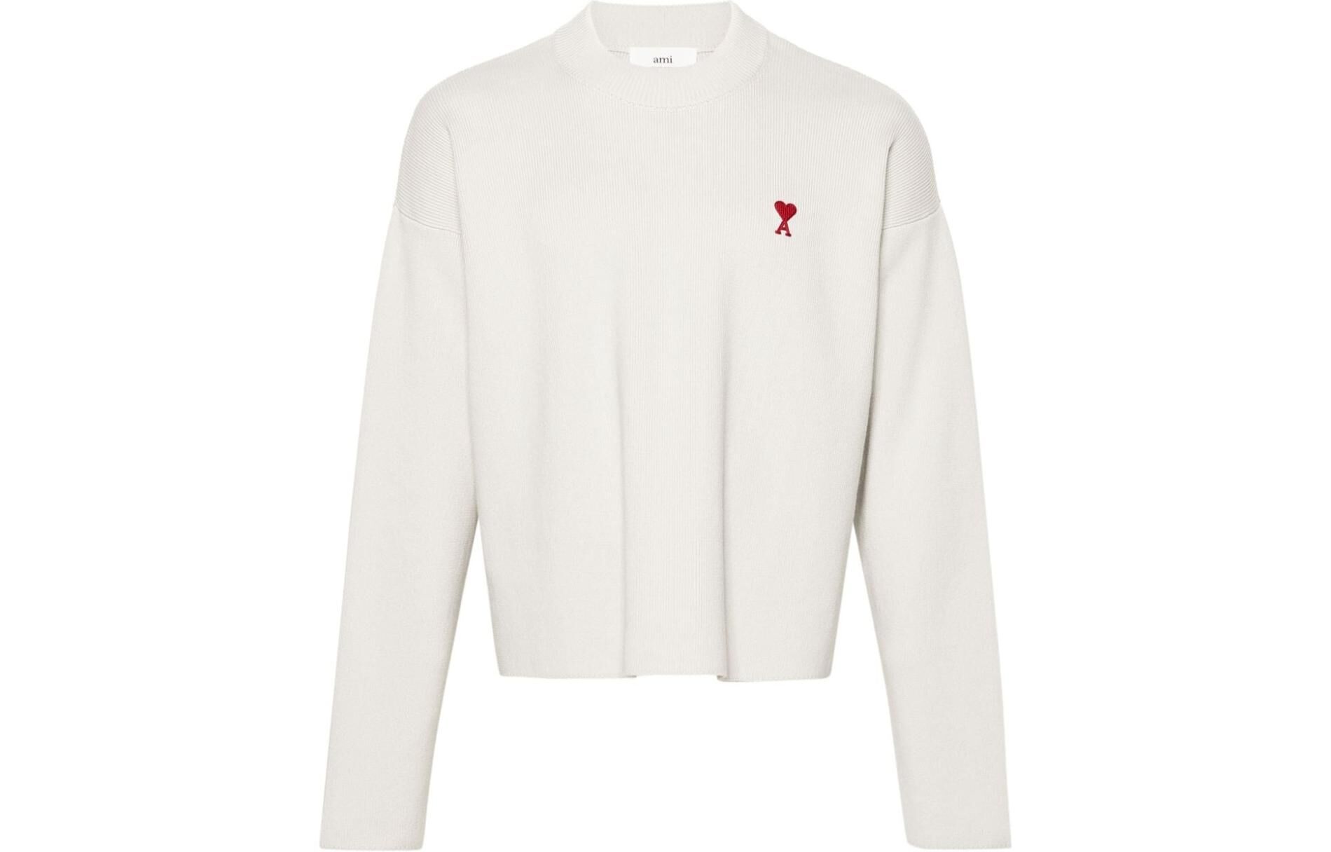【代購】Ami Paris Ami De Coeur Logo Embroidered Knitted Jumper UKS046KN0042-193