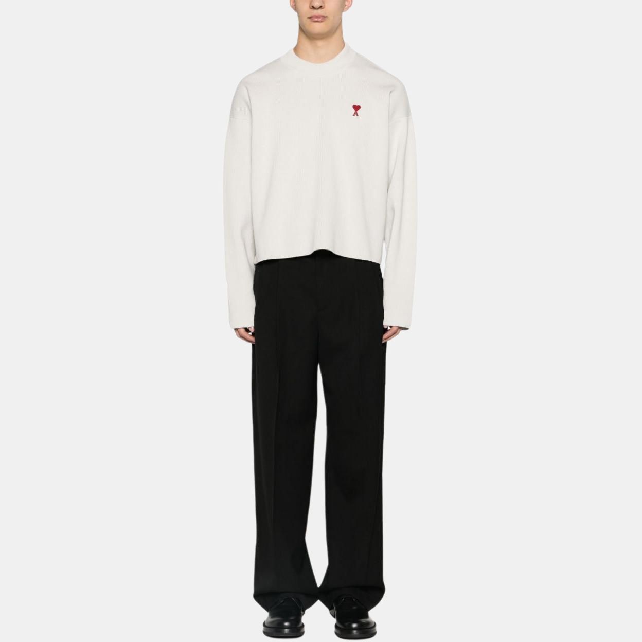 【代購】Ami Paris Ami De Coeur Logo Embroidered Knitted Jumper UKS046KN0042-193