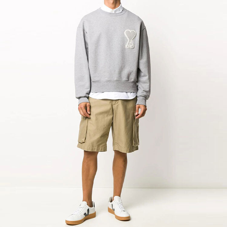 【代購】AMIPARIS Sweatshirts Men's Gray Crew Neck Moderate Regular A20HJ037747-055