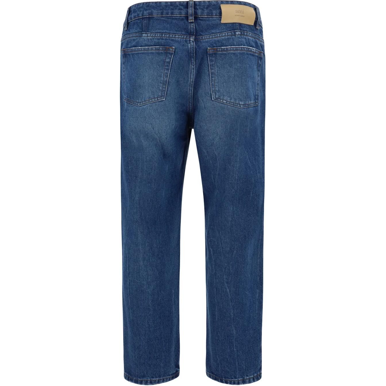 【代購】Ami Paris Logo Patch Straight Leg Jeans HTR103DE0016480