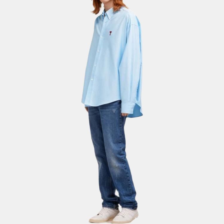 【代購】Amiparis logo-embroidered poplin shirt BFUSH130CO00311-450